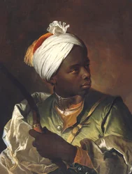 Portret van een Zwarte man met een boog, ca. 1697