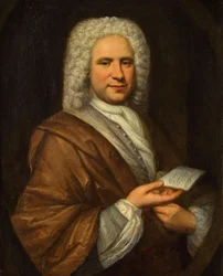 Portret van de componist en fluitist Michel de la Barre 1675-1745, eerste derde van de 18e eeuw