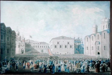 De grote ontvangst van Alexander I in het Kremlin op 15 augustus 1816