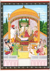 Goddelijke ceremonie van Brahma en Saraswati
