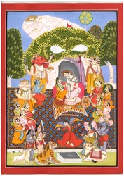 Goddelijke bijeenkomst van Shiva en Parvati