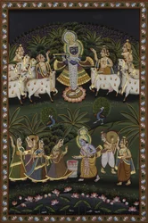 Levendig Krishna-feest