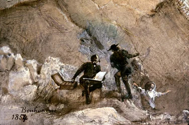 Ignace Francois Bonhomme schildert buiten