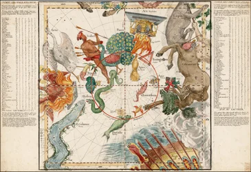 1690 hemelkaart van het zuidelijk halfrond door Ignace Gaston Pardies
