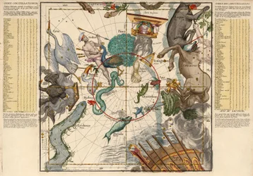 Zuidpool, Plaat 6 uit Globi coelestis in tabulas planas redacti descriptio, uitgegeven 1674