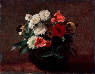 Bloemen in een Aardewerken Vaas