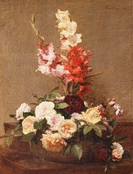 Gladiolen en Rozen, 1881
