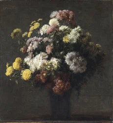 Vaas met chrysanten