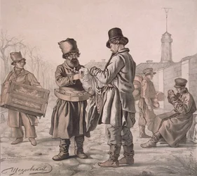 Straat Sbiten-verkoper uit de serie Dit zijn onze mensen, 1842