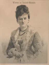 Schrijfster Wanda von Sacher-Masoch, geboren Angelika Aurora Rümelin, 1879