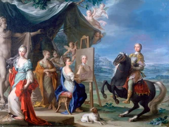 Ruiterportret van een Edelman als Beschermer van de Kunsten, ca. 1699-1748