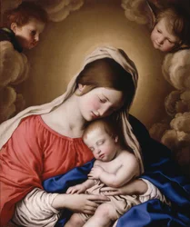 Madonna en kind (olieverf op doek)