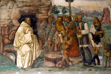 Het leven van Sint Benedictus, Scène 7: Benedictus instrueert de boeren