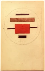 Ontwerp van een suprematistische beschildering voor porselein