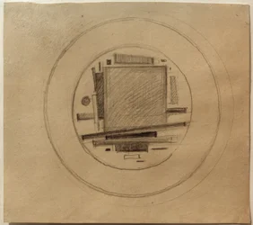 Ontwerp voor suprematistische beschildering van porselein