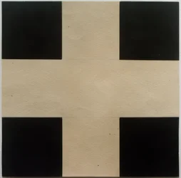 Wit kruis op zwarte achtergrond