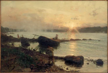 Aan de westelijke Dwina. Zonsopgang