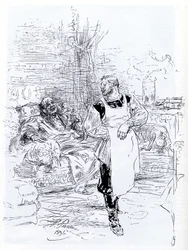 Illustratie bij de roman De dood van Ivan Iljitsj van Leo Tolstoj, 1896