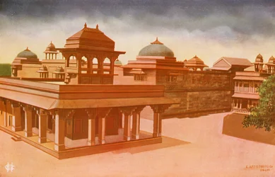 Agra: De paleizen van keizerin Jodhbai en Bibi Mariam (kleurenfoto)