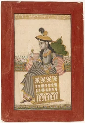 Een bejeweled dame, Kota School, 1690-1720