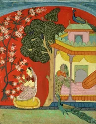 Een dame plukt bloesems, Zuid-Rajasthan of Deccan, ca.1675