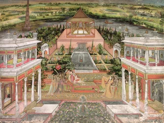 Een Mughal prinses in haar tuin