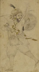 Een Tataarse soldaat, Ahmadnagar, Deccan plateau
