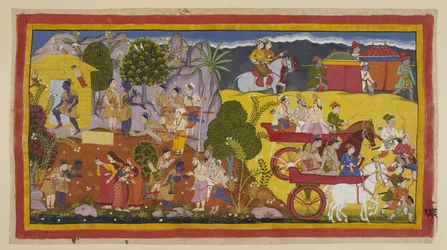 Ondanks de smeekbeden van zijn broer om terug te keren om Ayodhya te regeren, blijft Rama vasthouden aan het bevel van zijn vader. Hij slaagt er uiteindelijk in Bharata te overtuigen om het koninkrijk te besturen tot zijn terugkeer na veertien jaar. Bharat