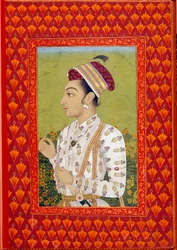 Kunst India: Prins Shudja tweede zoon van Shah Jahan (1616-1660) gouverneur van Bengalen Mughal tijdperk. 17e eeuw schilderij. Parijs, NL