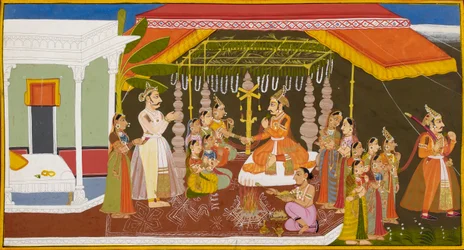 Brahmadatta herstelt de schoonheid van de dochters van koning Kusha en behaagt de koning.