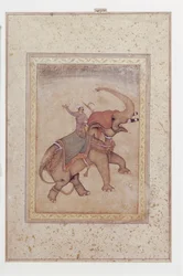 Olifant en mahout (olifantenbestuurder), ca. 1595-1600