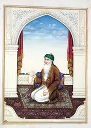 Fakir Syad Nur-o-Deen, uit Het Koninkrijk van Punjab, zijn Heersers en Hoofden, deel I, een deel van 27 aquarelstudies door een onbekende Indiase kunstenaar, ca. 1840