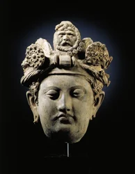 Hoofd van een Bodhisattva uit Gandhara