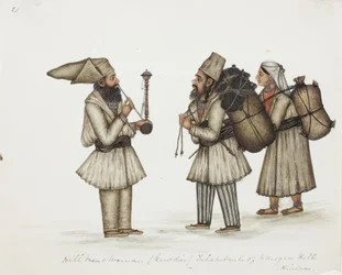Heuvel Mannen en Vrouw (Guddies) Inwoners van Kangra Heuvels Hindoos, c.1840