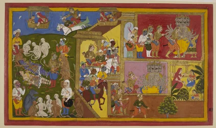 Indrajit verwondt Rāma en Lakṣmaṇa; de apen wanhopen, maar Vibhīṣaṇa troost hen