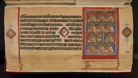 Kalpasutra manuscript folio met Ganadharas