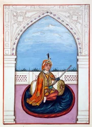 Maharajah Dulip Singh, uit Het Koninkrijk van Punjab, zijn Heersers en Hoofden, deel I, een deel van 27 aquarelstudies door een onbekende Indiase kunstenaar, ca. 1840