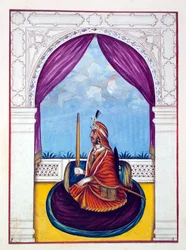 Maharajah Nao Nihal Singh, uit Het Koninkrijk van Punjab, zijn Heersers en Hoofden, deel I, een deel van 27 aquarelstudies door een onbekende Indiase kunstenaar, ca. 1840