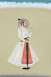 Miniatuurschilderij van Maharana Amar Singh Udaipur