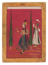 Mughal Prinses in een Tuin, c.1700