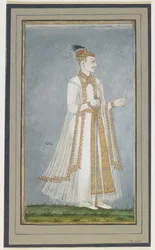 Muhammad-Quli Qutbshah, Albumblad met Schilderij, ca. 1900