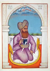 Nawab Pir Mohammad Khan, uit Het Koninkrijk van Punjab, zijn Heersers en Hoofden, deel II, een volume van 30 aquarelstudies door een onbekende Indiase kunstenaar, ca. 1840