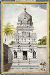 Deel van de Tempel van Jambukeshvara, Srirangam, Tamil Nadu