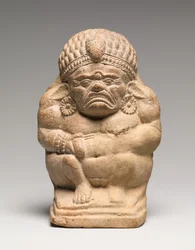 Ratel in de vorm van een gehurkte groteske Yaksha (terracotta)