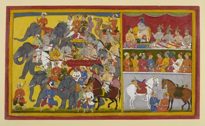 Rāma en broers reizen naar Ayodhyā, overleggen met Vibhīṣaṇa en een wijze