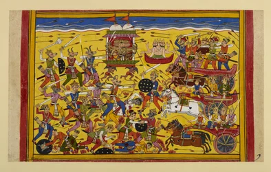 Rāvaṇa vecht een jaar lang tegen de Nivātakavacas totdat Brahmā tussenbeide komt en ze vrede sluiten.