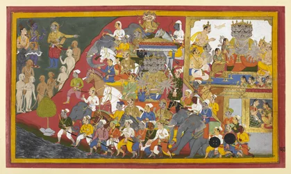Rāvaṇa bereidt zich voor op de strijd; Rāma raadpleegt Vibhīṣaṇa over vijandelijke commandanten