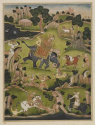 Shah Jahan op jacht, los albumblad