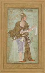 Sultan Ali Adilshah I van Bijapur, albumfolio met schilderij, ca. 1590