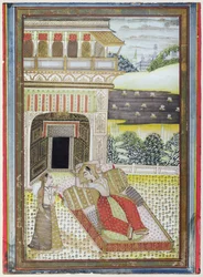 De Verlaten Rani, uit een Ragamala, Rajasthan School